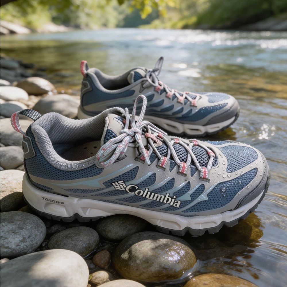 COLUMBIA WOMENS ACTIVE OUTDOOR SNEAKERS BLUE SIZE 7 1/2
